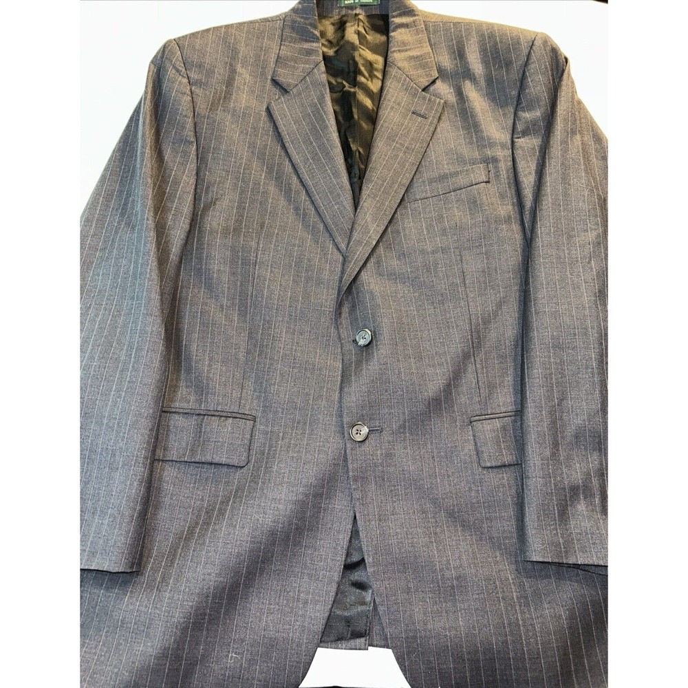 Lauren Ralph‎ Lauren Wool Blazer 42R Gray Pinstripe Sport Coat Mens